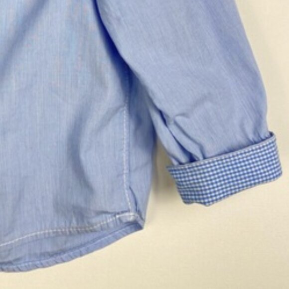 H&M L.O.G.G. Pinstripe Blue Long-Sleeve Button-Down Shirt size 3-4 Years - Picture 3 of 8